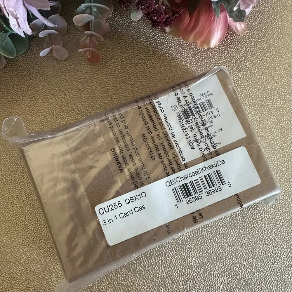 Coach Signature Black Card Holder and Clip Set